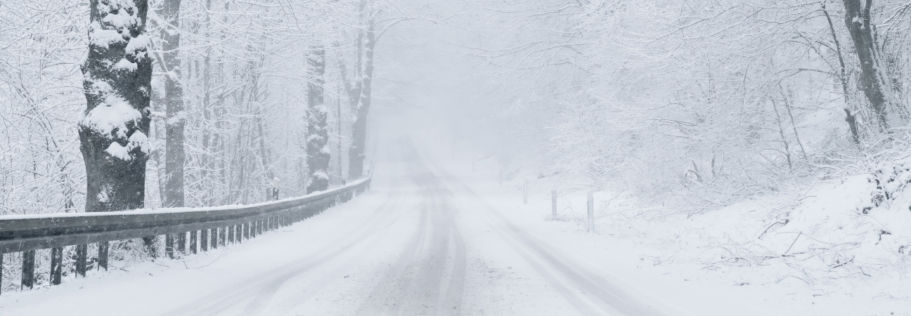 Snow-covered roadway