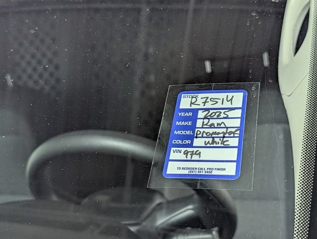 2025 RAM ProMaster Cargo Van Tradesman