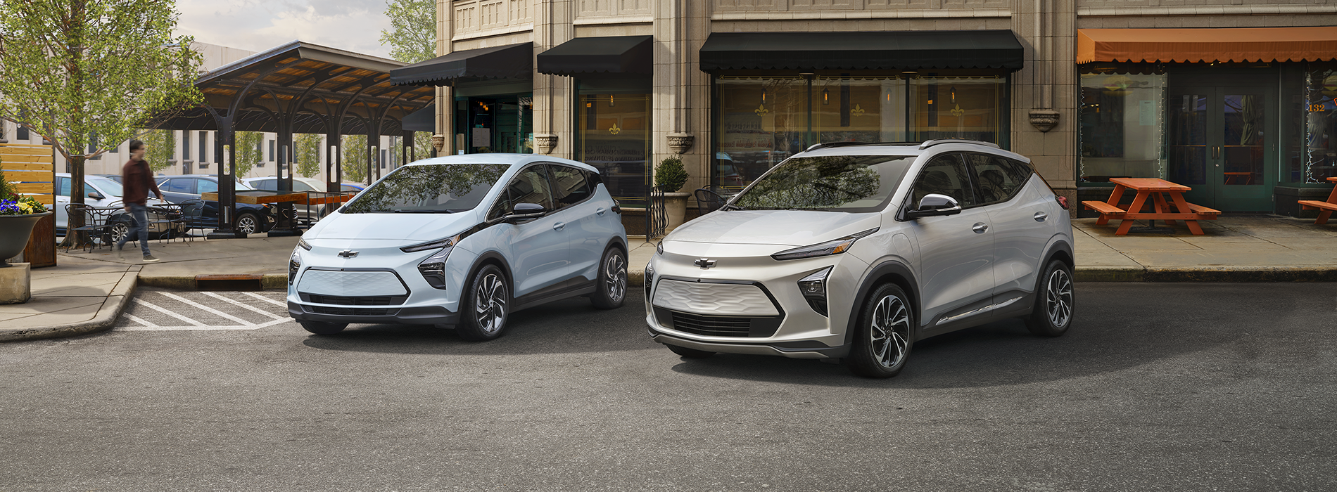 Chevy electric cars parked.